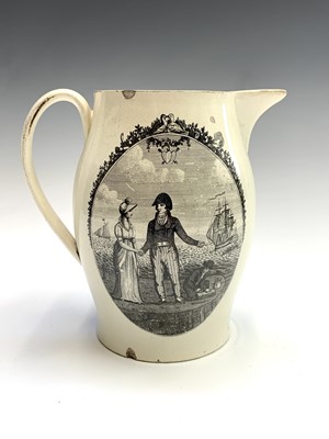 Lot 839 - A late 18th/early 20th century creamware jug,...