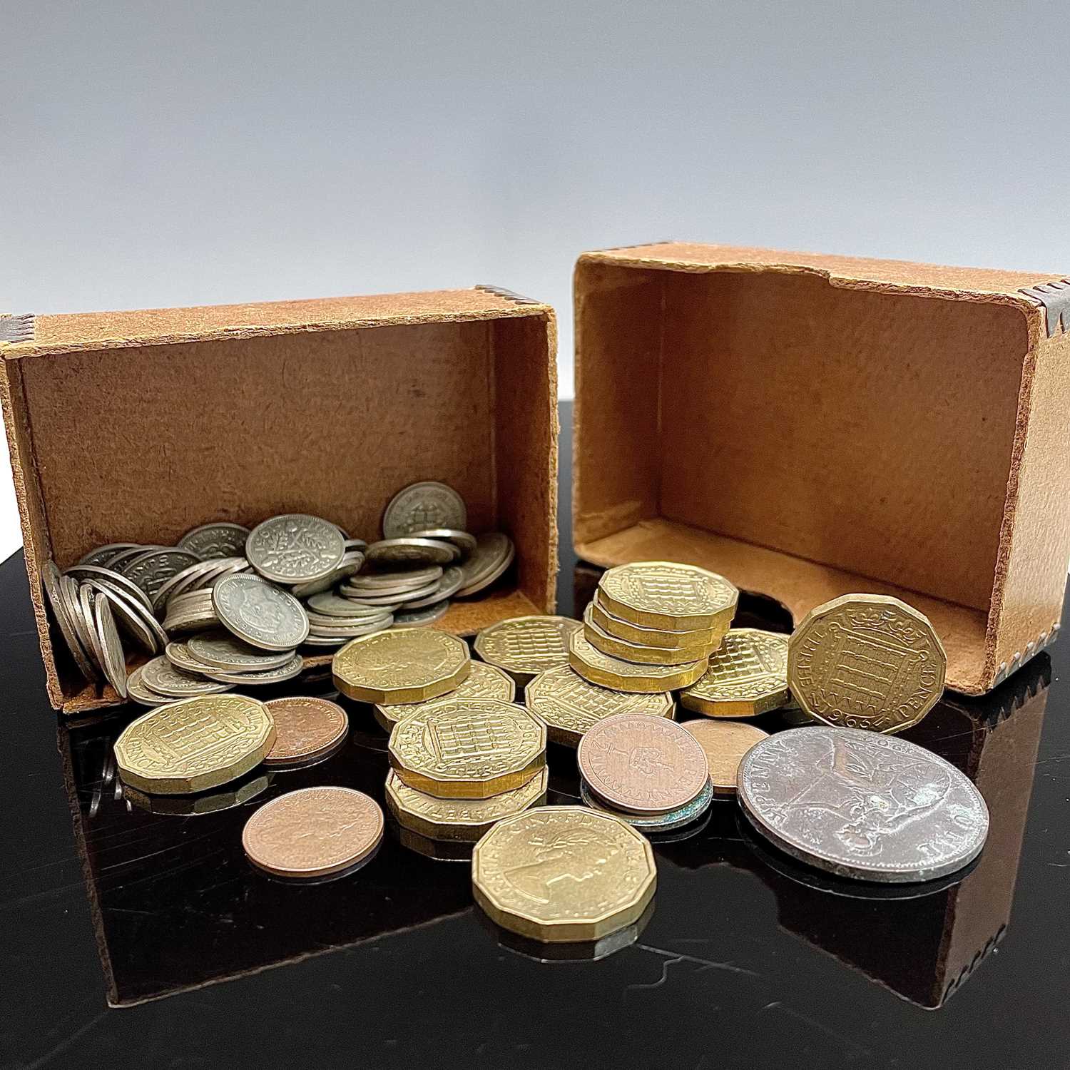 Lot 307 - Silver 3d coins including some Victorian...