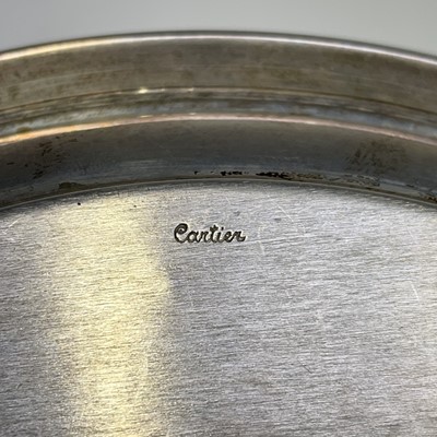 Lot 38 - A Cartier sterling card tray with gadrooned...
