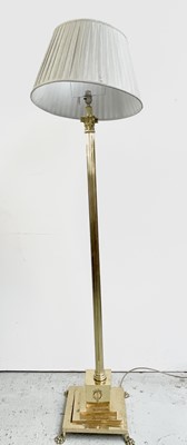 Lot 3040 - A brass Corinthian column standard lamp, the...