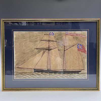 Lot 1441 - A 19th century watercolour ship portrait of a...