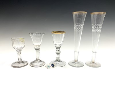 Lot 972 - A Continental wine glass, 18th century, with...