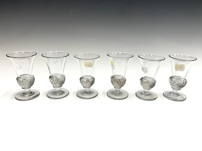 Lot 975 - A set of six 19th century jelly glasses, the...