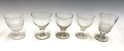 Lot 987 - A Regency cut glass rummer, with hobnail cut...