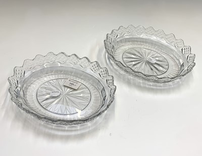 Lot 974 - A pair of late George III Irish cut glass oval...