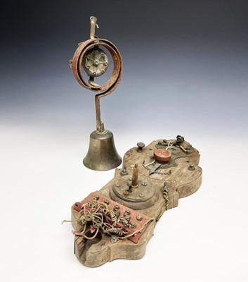 Lot 315 - A wall-mounted servant's bell. Height 38cm.