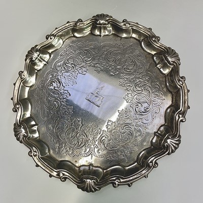 Lot 110 - A George II silver tray by James Morison...