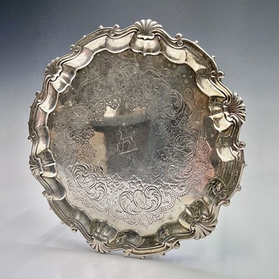 Lot 110 - A George II silver tray by James Morison...