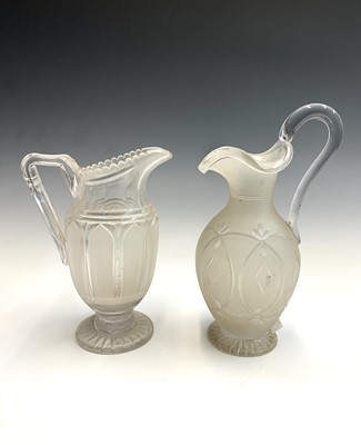 Lot 984 - A Georgian cut and frosted glass water jug,...