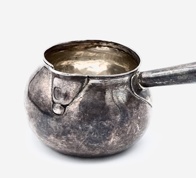 Lot 46 - A Georgian provincial silver brandy pan with...