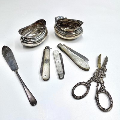 Lot 85 - A pair of silver (unmarked) scissors cast as a...
