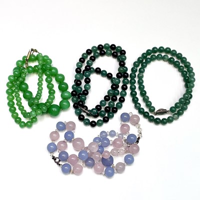 Lot 213 - Four stone bead necklaces