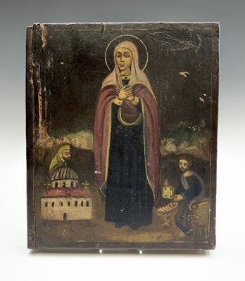 Lot 33 - A Greek icon, 19th century, the panel painted...