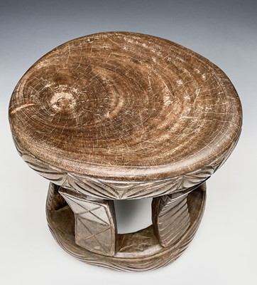 Lot 170 - A carved circular stool, Cameroon, Bamileke,...