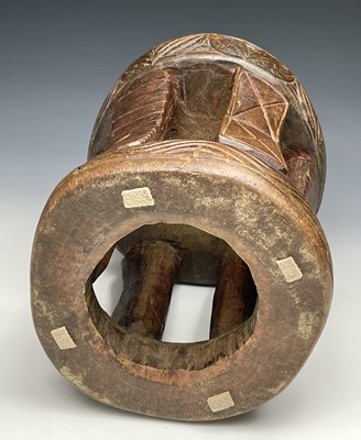 Lot 170 - A carved circular stool, Cameroon, Bamileke,...
