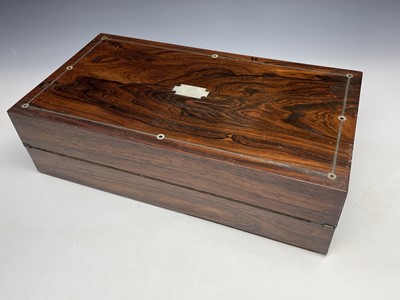 Lot 224 - A Victorian rosewood writing slope with inset...