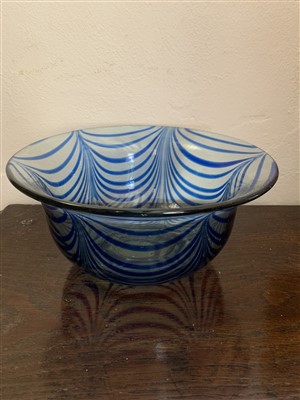 Lot 179 - A 19th century glass bowl, possibly Nailsea,...