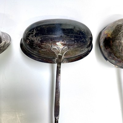 Lot 75 - Three Georgian silver punch ladles