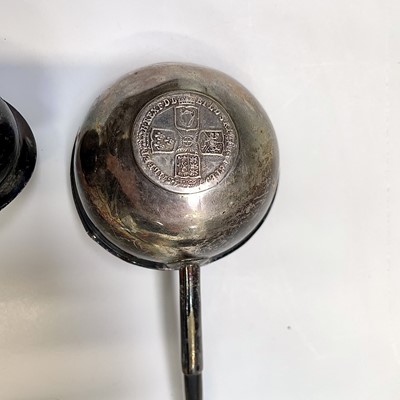 Lot 75 - Three Georgian silver punch ladles