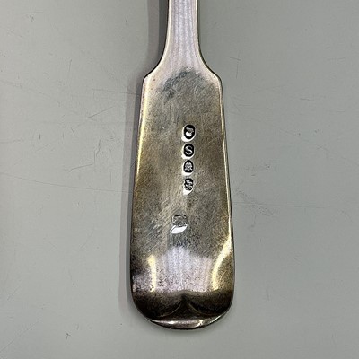 Lot 58 - A late Victorian silver cheese scoop with...