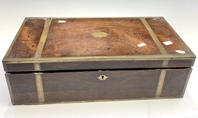 Lot 179 - An early Victorian rosewood campaign writing...