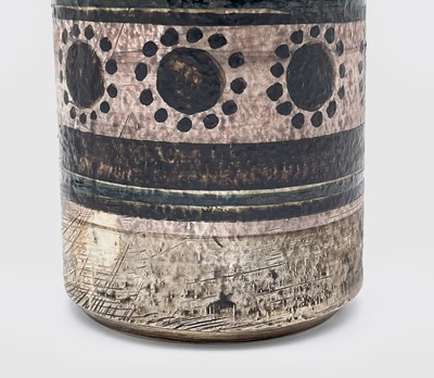 Lot 245 - An early Troika pottery cylindrical vase with...