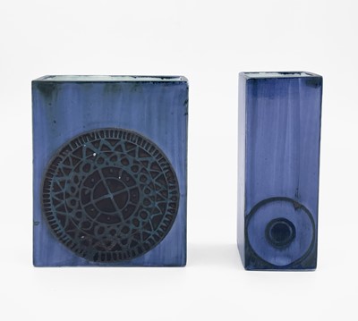 Lot 241 - Two early Troika pottery vases, one of square...