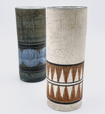 Lot 242 - Two Troika pottery small cylindrical vases,...