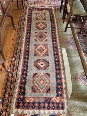 Lot 270 - A Turkish kelim runner, with six polychrome...