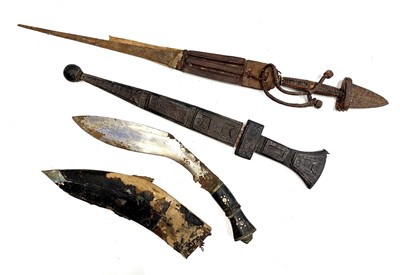 Lot 371 - A kukri with original sheath, together with...