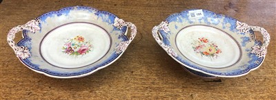 Lot 195 - A pair of Victorian blue and white comports...