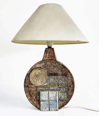 Lot 247 - A Troika pottery moon table lamp, of geometric...