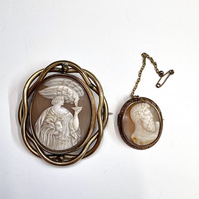 Lot 169 - A 19th-century cameo carved with Hebe giving...