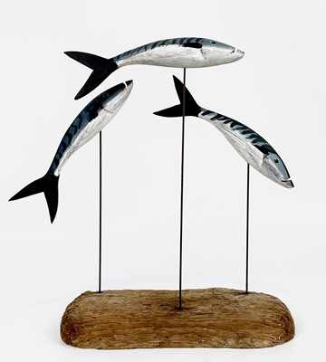 Lot 624 - Geoffrey BICKLEY Three painted wood animal...