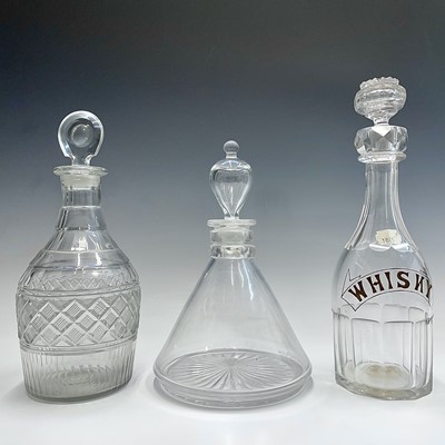 Lot 1007 - An early Victorian cut glass decanter,...