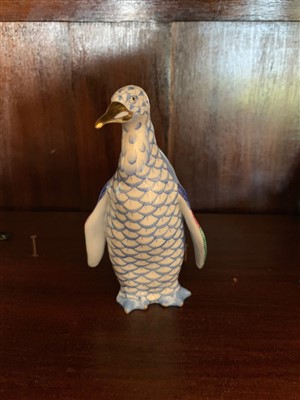 Lot 208 - A Herend porcelain penguin.