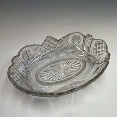 Lot 1025 - A 19th century slice cut glass bowl, width...