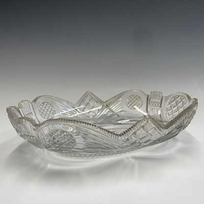Lot 1025 - A 19th century slice cut glass bowl, width...