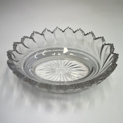 Lot 1025 - A 19th century slice cut glass bowl, width...