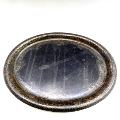Lot 270 - A Victorian papier mache lacquered oval tray,...
