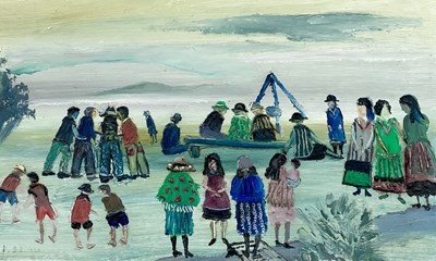 Lot 165 - Fred YATES (1922-2008) The Gathering Oil on...