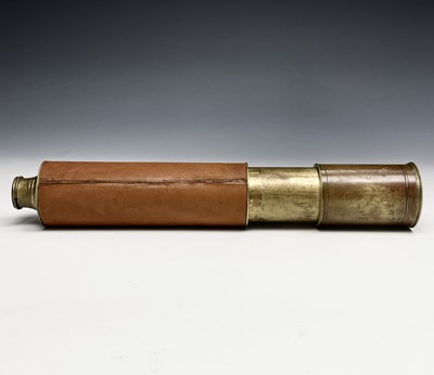 Lot 355 - A late Victorian brass three draw telescope,...