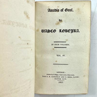 Lot 229 - ROBERT SOUTHEY. 'Amadis the Gaul,' four vols,...