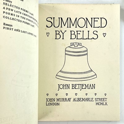 Lot 83 - JOHN BETJEMAN. 'Summoned by Bells,' first...