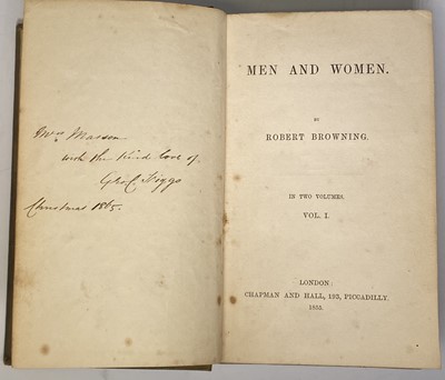 Lot 13 - ROBERT BROWNING. 'Men and Women,' two vols,...