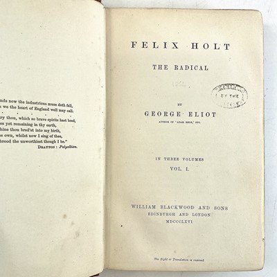 Lot 23 - GEORGE ELIOT. 'Felix Holt the Radical,' three...