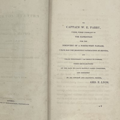 Lot 184 - Capt G. F. LYON. 'The Private Journal...