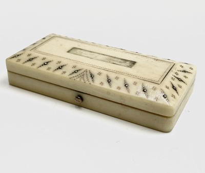 Lot 140 - A George III ivory and gold inlaid toothpick...