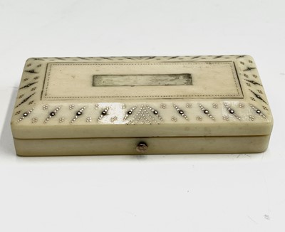 Lot 140 - A George III ivory and gold inlaid toothpick...