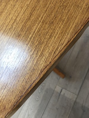 Lot 287 - A retro 1960/70's teak and walnut dining suite,...